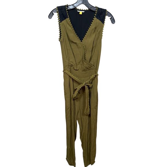 Leifsdottir by Anthropologie Olive Green Wrap Jumpsuit Size 0P - Picture 4 of 7
